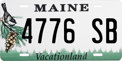 ME license plate 4776SB