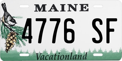 ME license plate 4776SF