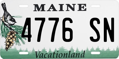 ME license plate 4776SN