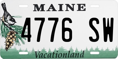 ME license plate 4776SW