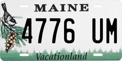 ME license plate 4776UM