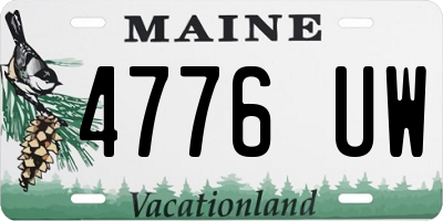 ME license plate 4776UW