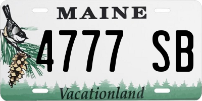 ME license plate 4777SB