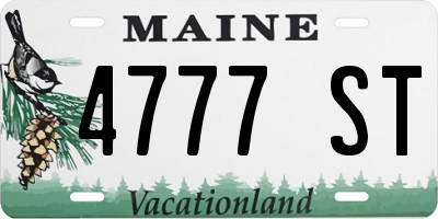 ME license plate 4777ST