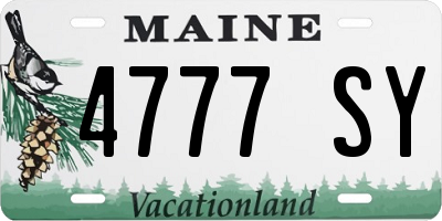 ME license plate 4777SY