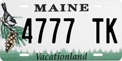 ME license plate 4777TK