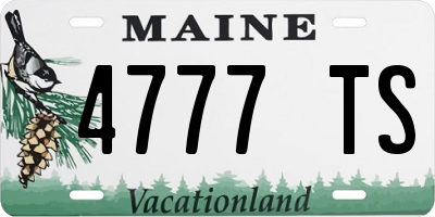 ME license plate 4777TS