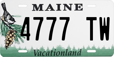 ME license plate 4777TW