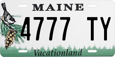 ME license plate 4777TY