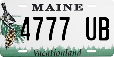ME license plate 4777UB