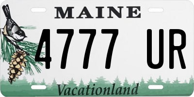 ME license plate 4777UR