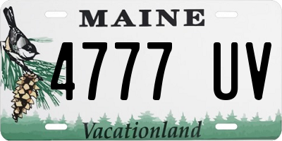 ME license plate 4777UV