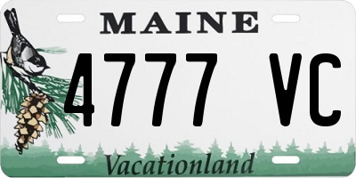 ME license plate 4777VC