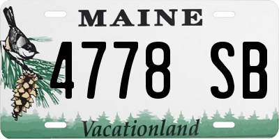 ME license plate 4778SB