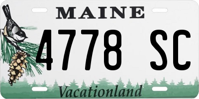 ME license plate 4778SC
