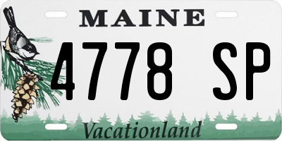 ME license plate 4778SP