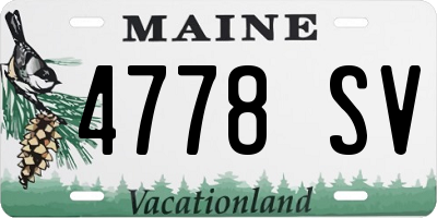 ME license plate 4778SV