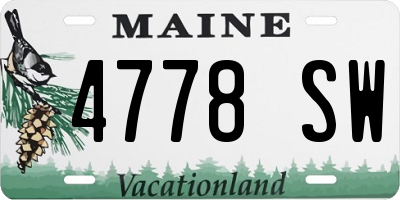 ME license plate 4778SW
