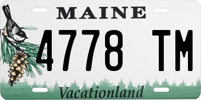 ME license plate 4778TM