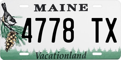 ME license plate 4778TX
