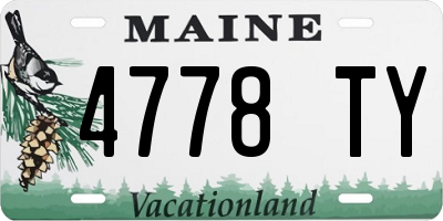 ME license plate 4778TY