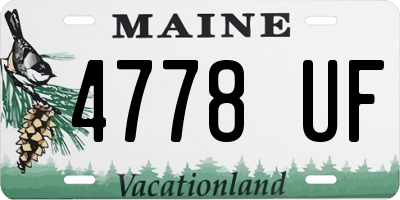 ME license plate 4778UF