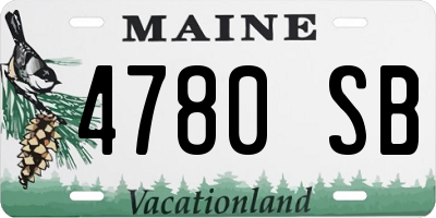 ME license plate 4780SB