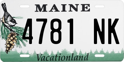 ME license plate 4781NK