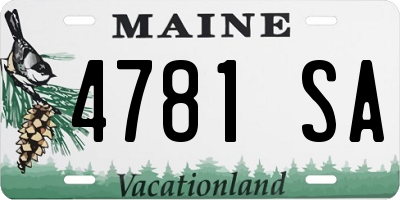 ME license plate 4781SA