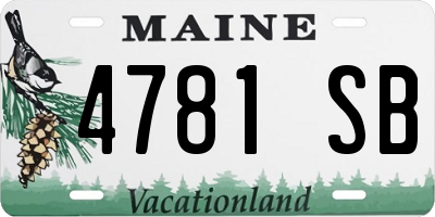 ME license plate 4781SB