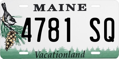 ME license plate 4781SQ