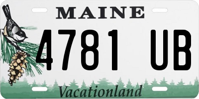 ME license plate 4781UB