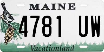 ME license plate 4781UW