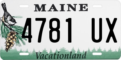 ME license plate 4781UX