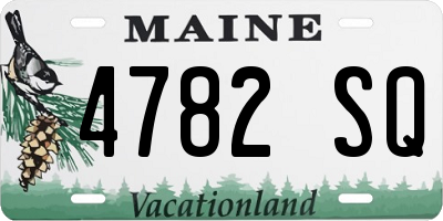 ME license plate 4782SQ