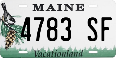ME license plate 4783SF