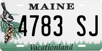 ME license plate 4783SJ