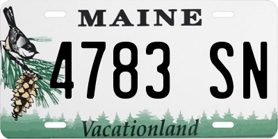ME license plate 4783SN