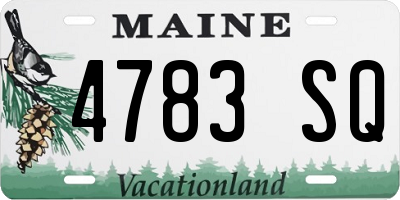 ME license plate 4783SQ