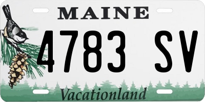 ME license plate 4783SV
