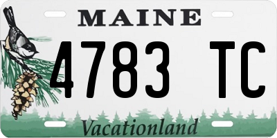 ME license plate 4783TC