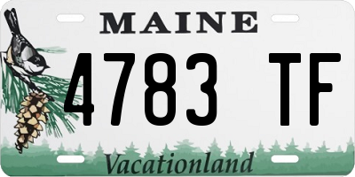 ME license plate 4783TF