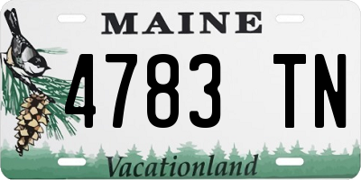 ME license plate 4783TN