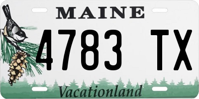 ME license plate 4783TX