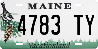 ME license plate 4783TY