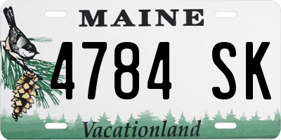 ME license plate 4784SK