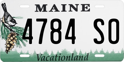 ME license plate 4784SO