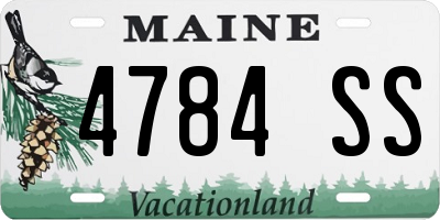 ME license plate 4784SS