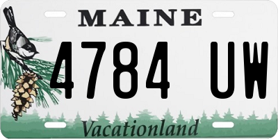 ME license plate 4784UW