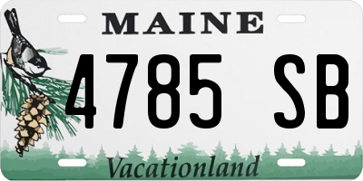 ME license plate 4785SB